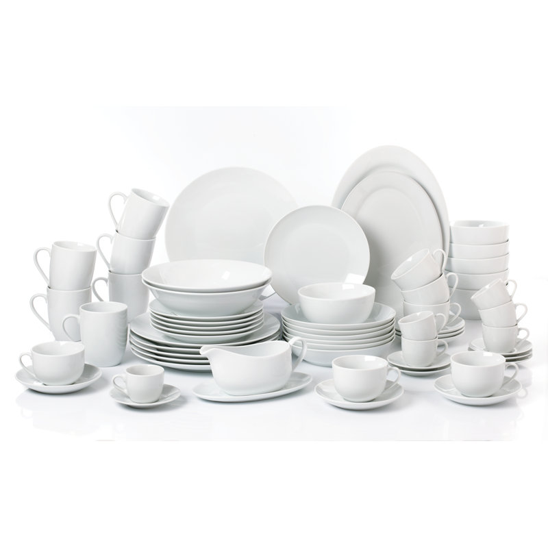 Porcelain China Dinnerware Set 60 Piece - Service for 6