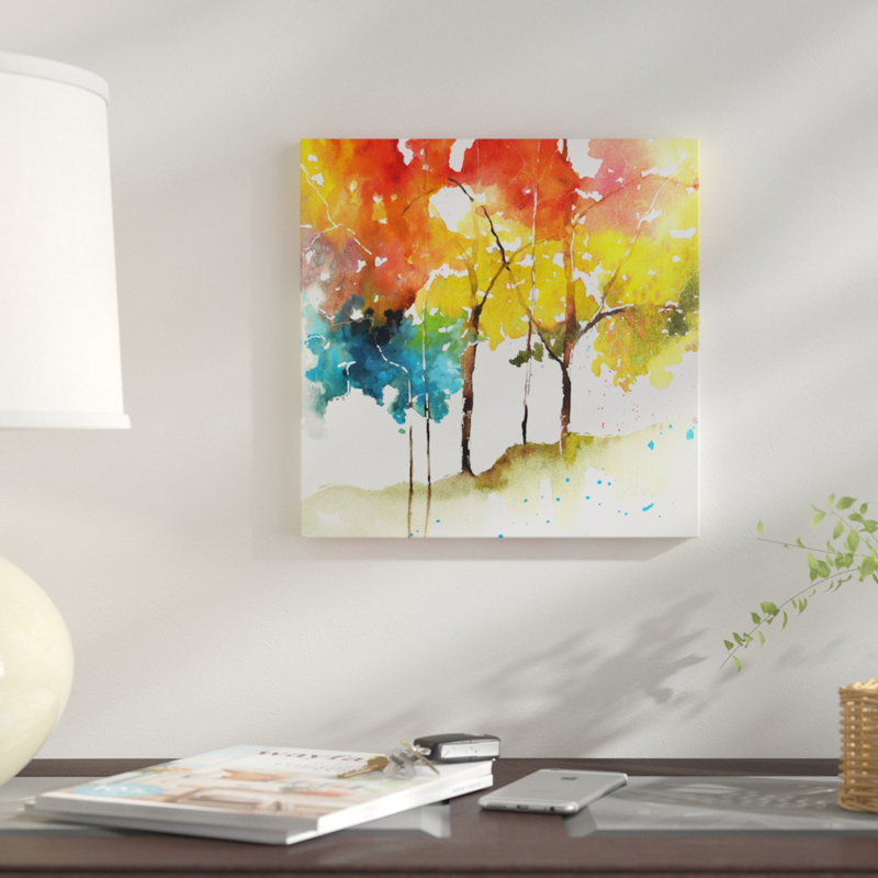 « arc-en-ciel ii », impression sur toile, H 26 po x l 26 po x P 1,5 po, Toile tendue, Pas de tapis