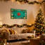 Cadre de Noël vert avec sceau de cire et couronnes, ensemble de 3 impressions sur toile-1336121470