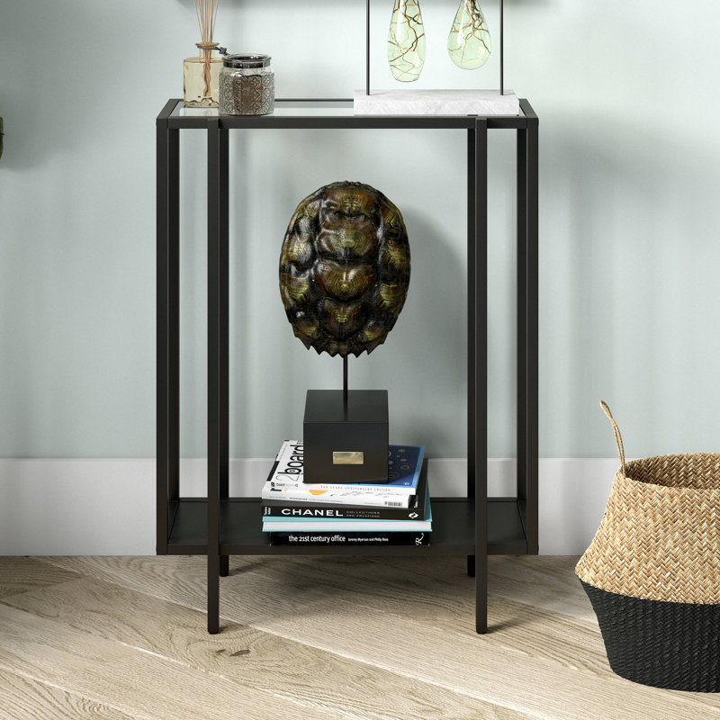 Vireo Glass Top Console Table, 29.5" H x 22" W x 8" D
