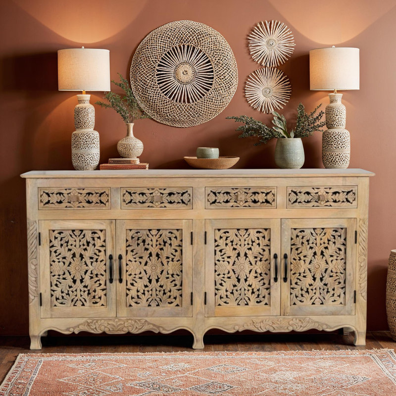 Frankenmuth Carved Sideboard, Light Brown