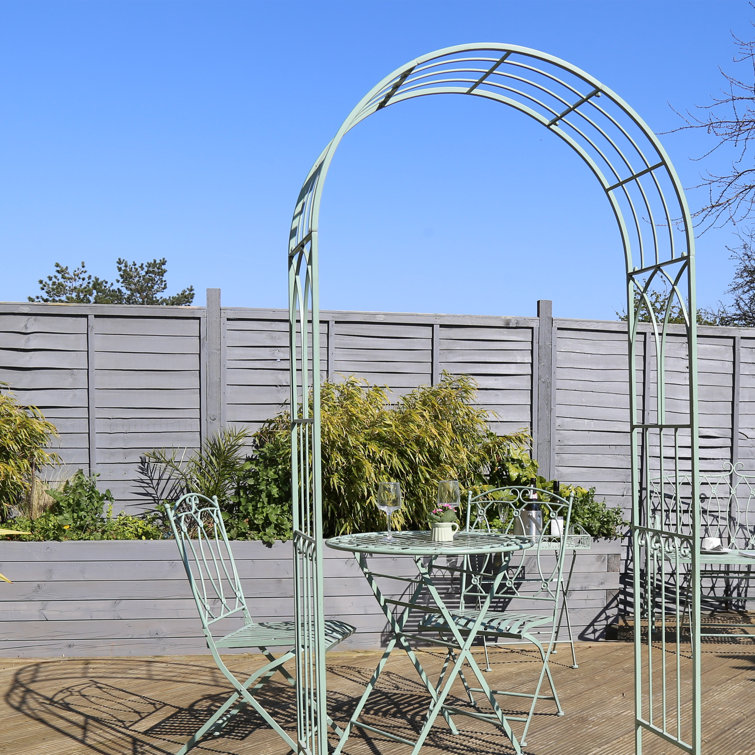 Kiley 103cm W x 36cm D Iron Garden Arches in Sage Green