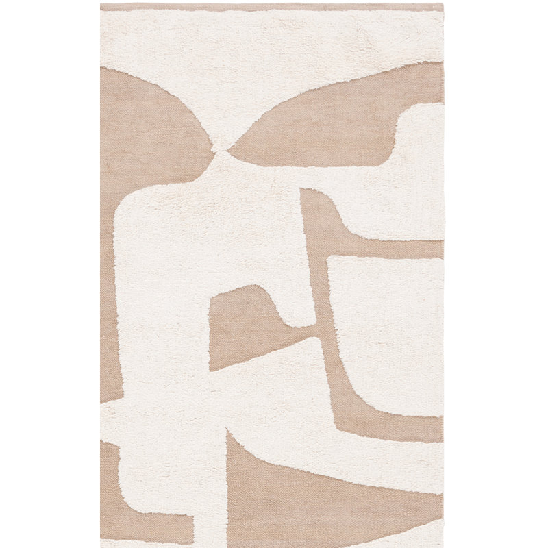 Jaisvi Handmade Cotton Abstract Rug, Rectangle 5' x 8'