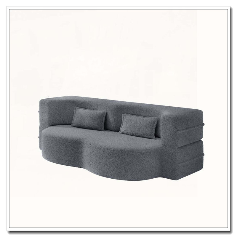 Canapé moderne avec 2 coussins, Gris foncé, Teddy