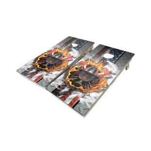 Ensemble de cornhole 10 pièces pompierr personnalisé