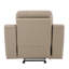 Fauteuil en cuir beige avec support lombaire - Fauteuil inclinable en bois dur séché au four beige, confort