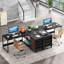 Bureau d'ordinateur en L 59 pouces avec tiroirs et tablettes de rangement (sans la chaise)-8353771