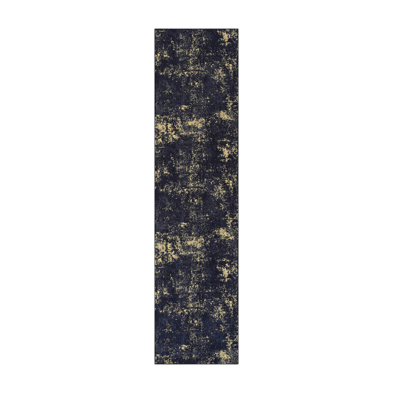 2'6''x10' Runner, Washable Rug, Low-Pile, Non-Slip, Non-Shedding, Foldable, Kid & Pet Friendly - Area Rugs for living room, bedroom, kitchen, dining room rug (Black, 2'6''x10')