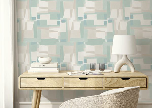 10m X 60cm Gazelle Wallpaper Roll, Green/Beige