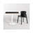 Easy Rectangular with Steel Base Dining Table-74747958-74747959