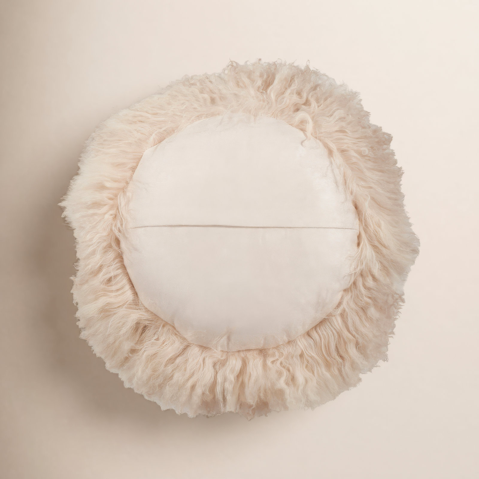 Mongolian Lamb Pillows Throw Pillow, Oyster, 13"H x 13"W