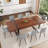 87" Wood Dining Table Set With PU Leather Upholstered Dining Chair-116180685-116180687