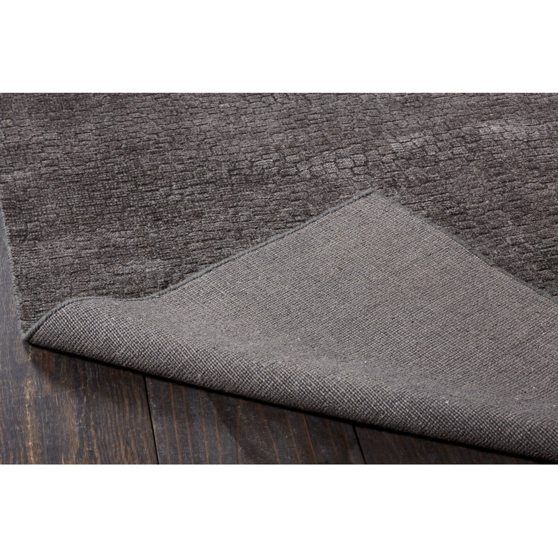 Tapis gris tissé à la main Noelle, Rectangle 8 pi 6 po x 11 pi 6 po