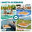 AMERLIFE Inflatable Floating Dock, Non-Slip EVA Air Dock Platform Floating Island Raft with Rope Ladder and Water Zone for Pool Lake Beach Ocean (7*7FT)
