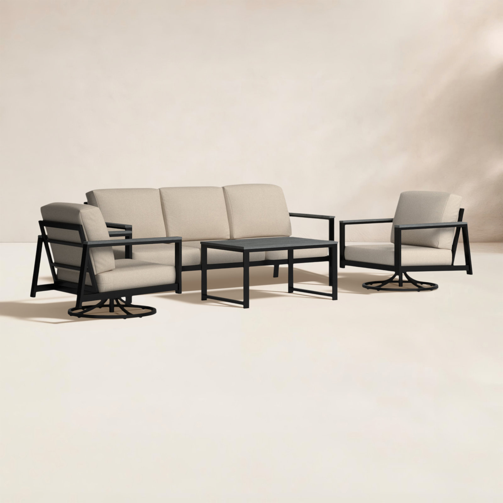 Townsend 5-Person Patio Seating Group, Cast Silver Sunbrella®