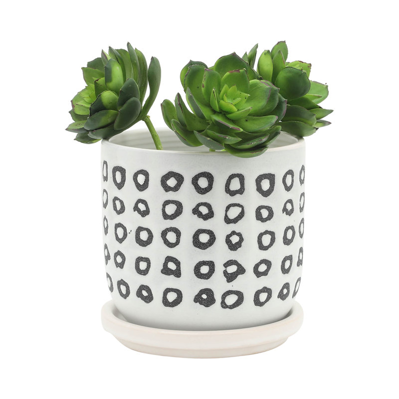 JARDINIER 5/8 "AVEC SAUCIER AZCTE, NOIR
