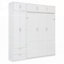 Lit escamotable mural avec armoire supérieure, tablettes et garde-robe pour une utilisation compacte et multifonctionnelle dans les petits appartements-1173013288