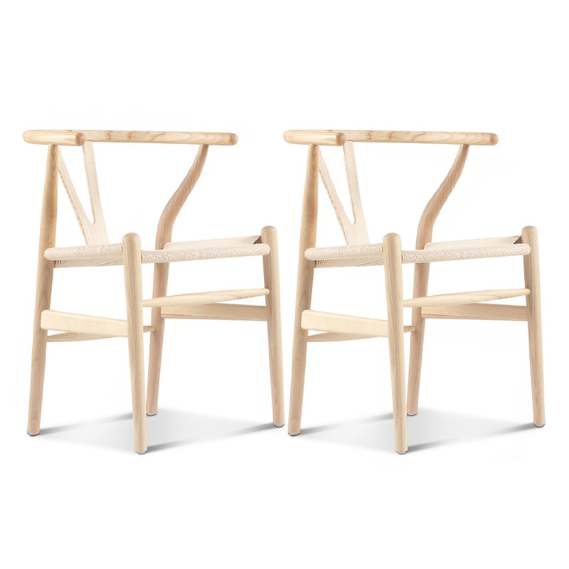 Ensemble de deux chaises triangulaires, Bois de frêne naturel, 2
