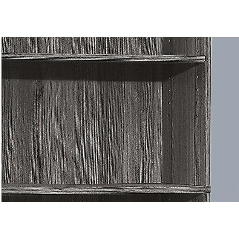 72" 6-Tier Transitional Bookcase with Adjustable Shelves, Gray