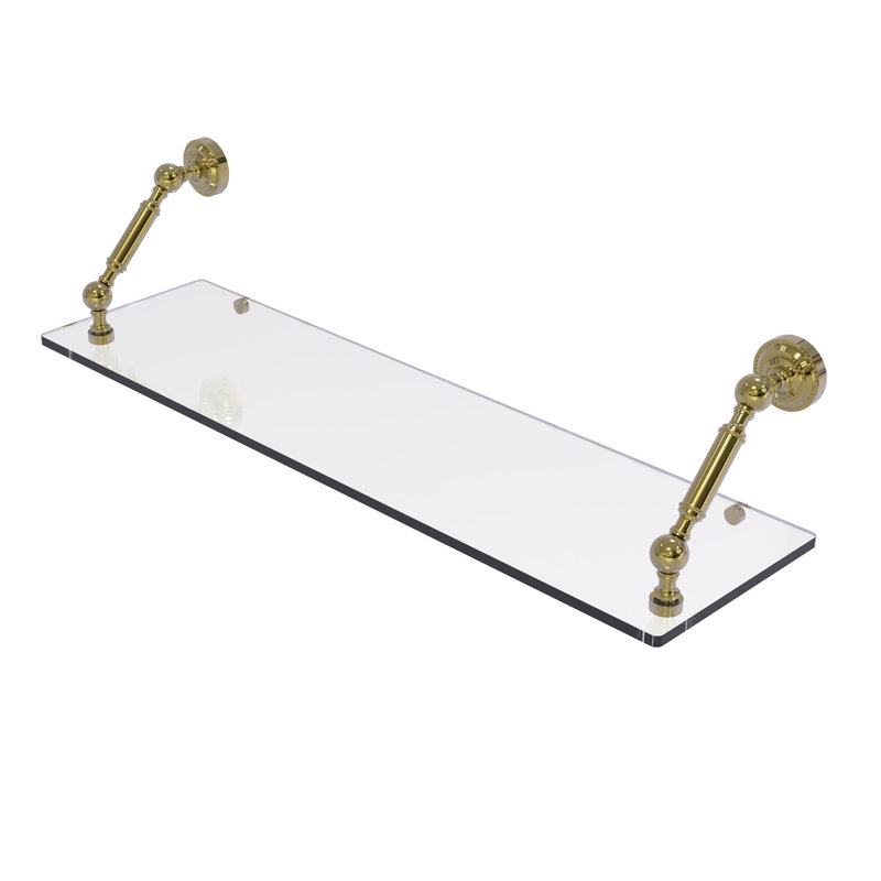 Tablette flottante Marchmont, Laiton non laqué, 7.3" H x 30" W x 8" D