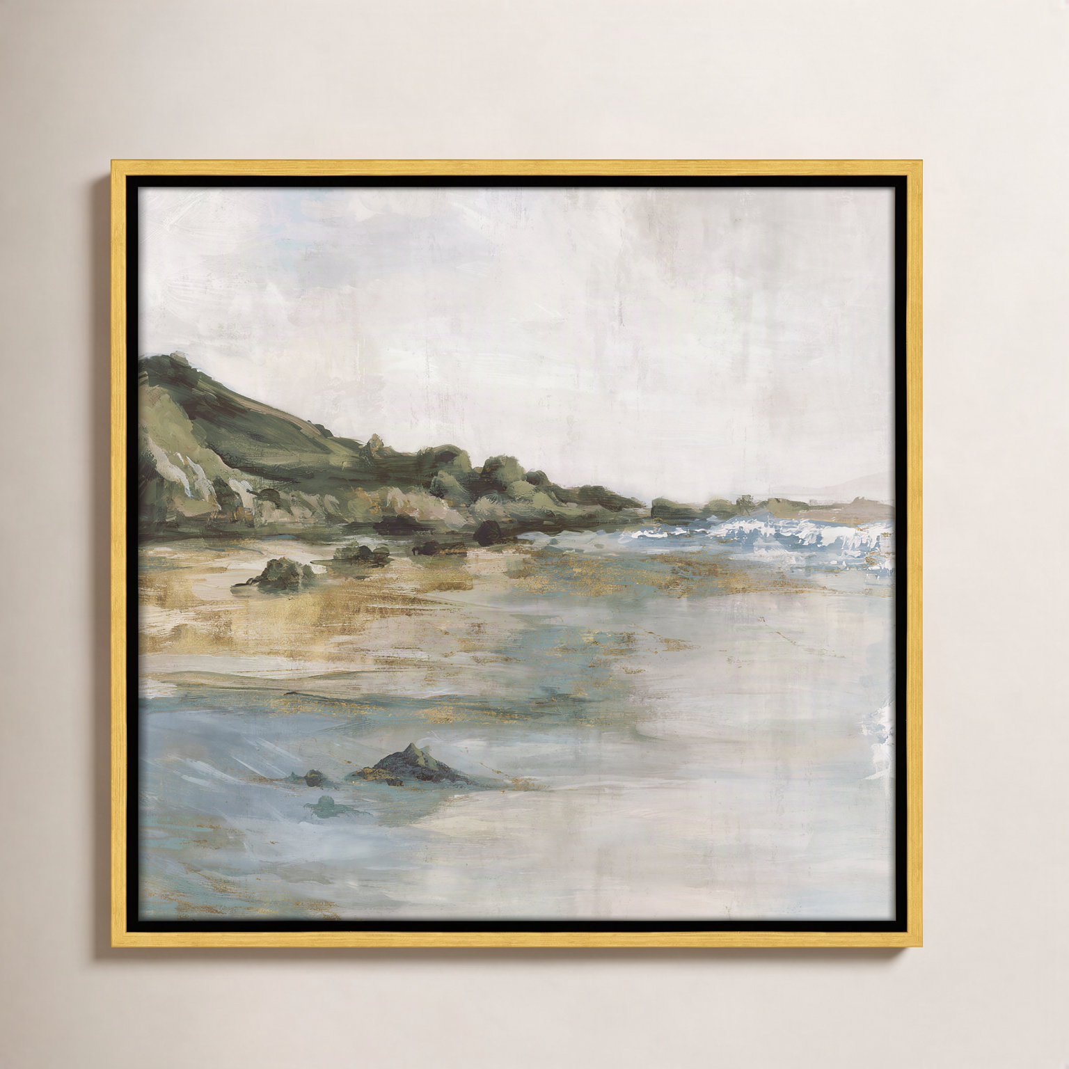 Cordoba "Tide's Edge" Print, 17.5" H x 17.5" W, Gold