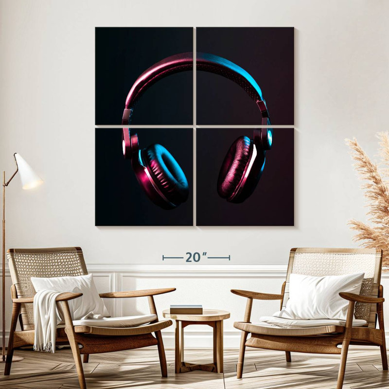 Abarca Neon Highlight Headphones, 57" H x 57" W