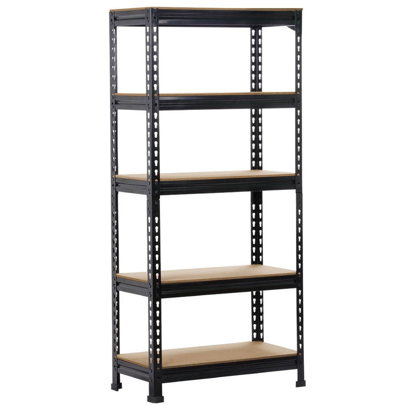 70cm W Manufactured Wood Height -Adjustable Shelving Unit, Black, 1