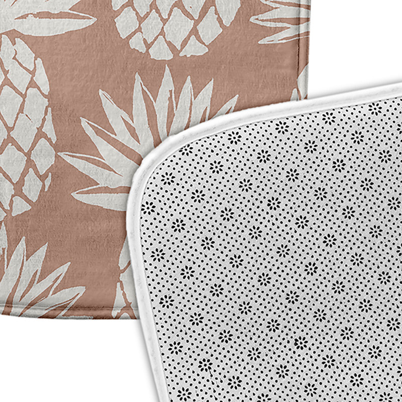 Tapis de bain à motif ananas, L 21 po x L 34 po, Rose