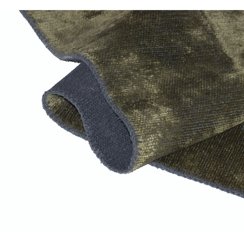Tapis olive à tissage plat abstrait Rapture, Rectangle 7 pi 10 po x 9 pi 10 po