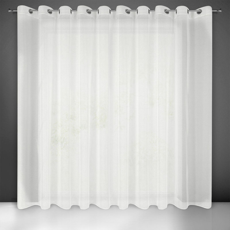 Sheer Curtain Single Panel, 250cm H x 350cm W, Cream