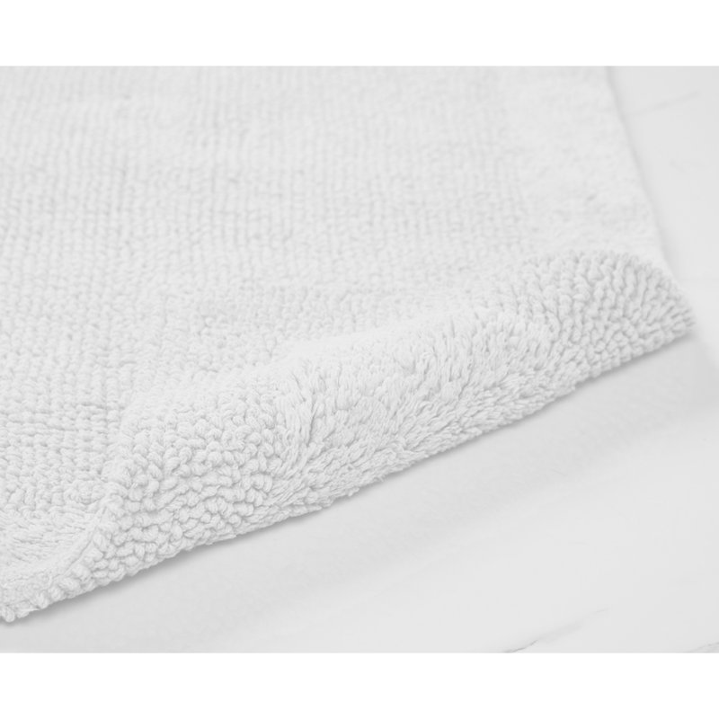 Merkel 100% Cotton Tufted Premium 3 Piece Bathroom Rug Set Machine Washable Extra Soft & Absorbent Reversible Bath Rug, White