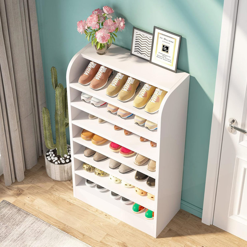 25.59" Width  White Shoe Rack