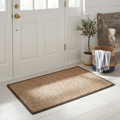 Debroh natural fiber maritime rupee solid color rug