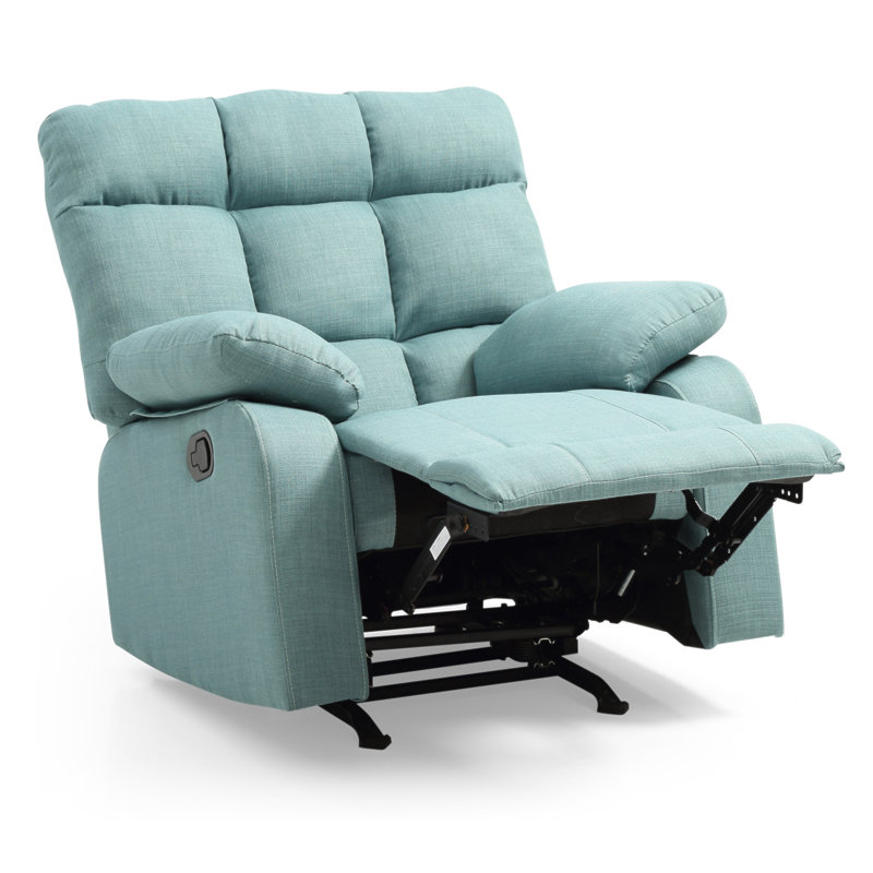Élégant fauteuil inclinable rembourré bleu sarcelle, Bleu sarcelle