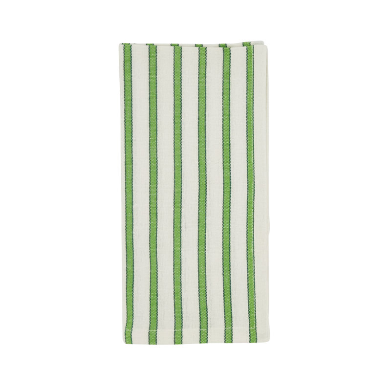 Enora Cotton Striped Square Napkin, Lime