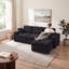 Canapé d'angle modulaire Cloud en forme de L de 103 pouces avec méridienne, assise extra profonde, revêtement en velours côtelé-1587661924