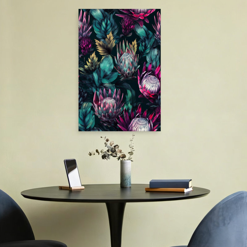 Nature Flowers And Leaves Watercolor Art Abstract Flower Nature Wall Art Print 1 Piece Wrapped Canvas Wall Art
