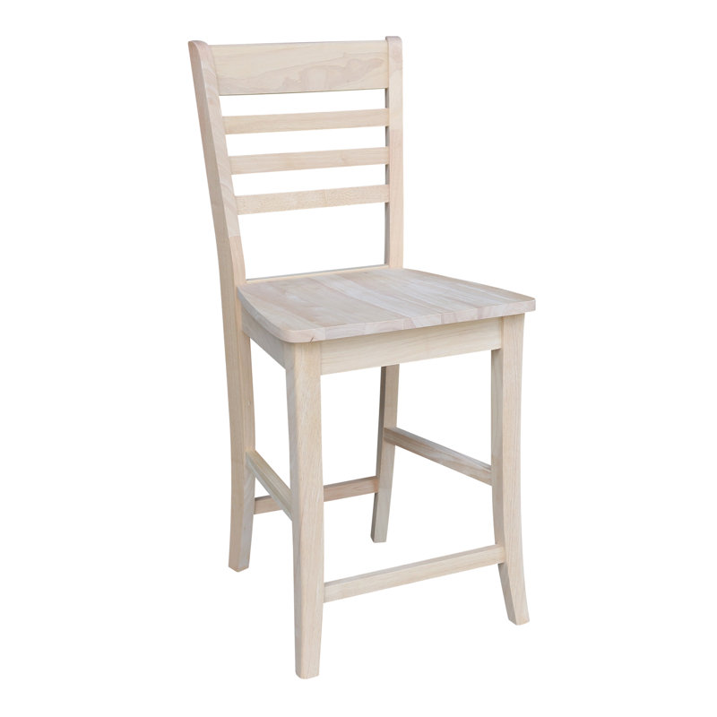 Guzik Solid Wood Counter Stool, Unfinished