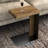 Table de bout en C en bois massif avec rangement