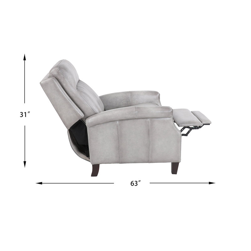 Fauteuil inclinable en cuir ciré Lentari avec pieds en bois massif