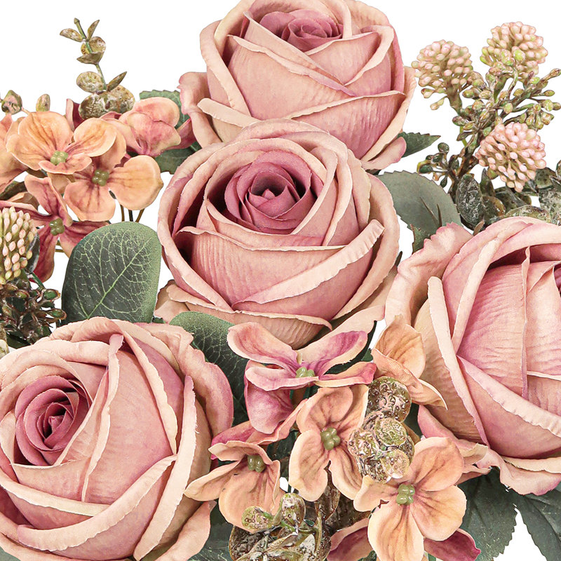 Bouquet de tiges de baies artificielles mixtes, Café rose