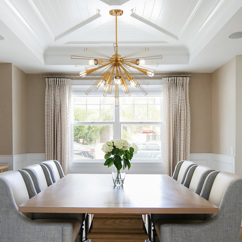 Machenzie 9 - Light Dimmable Sputnik Sphere Chandelier, Gold
