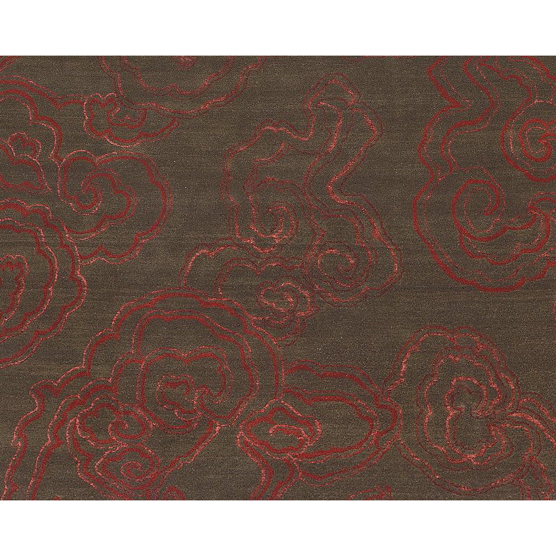 Cloud Nine Abstract Area Rug in Brown/Red, Rectangle 8' x 10'
