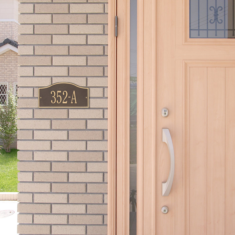Rolling Hills 1-Line Wall Address Plaque, Bronze and Gold, Yes