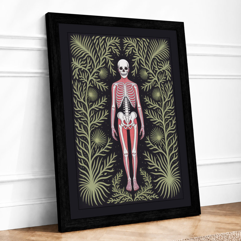 Anatomical Memento Mori Art Deco - Framed Print, A1 - 84.1 x 59.4 cm, Black