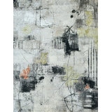 Hand Knotted Area Rug in Silver/Charcoal/Beige