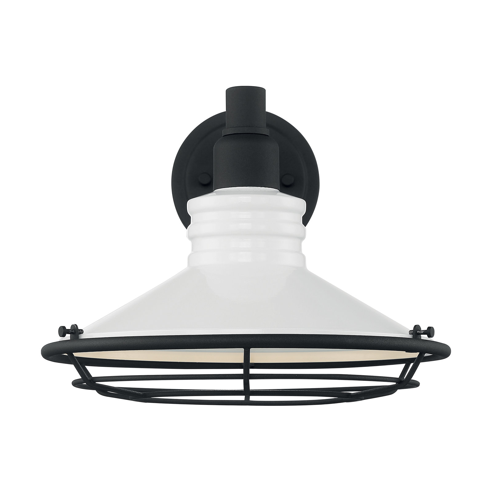 Parkdale Outdoor Barn Light, Black, Gloss White/Textured Black, 10" H x 12" W x 16" D