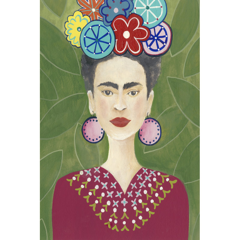 Frida Floral II by Regina Moore - Wrapped Canvas Painting, 91cm H x 61cm W