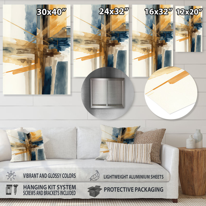 Dolf Abstract Wall Decor on Metal, 20" H x 12" W x 1" D