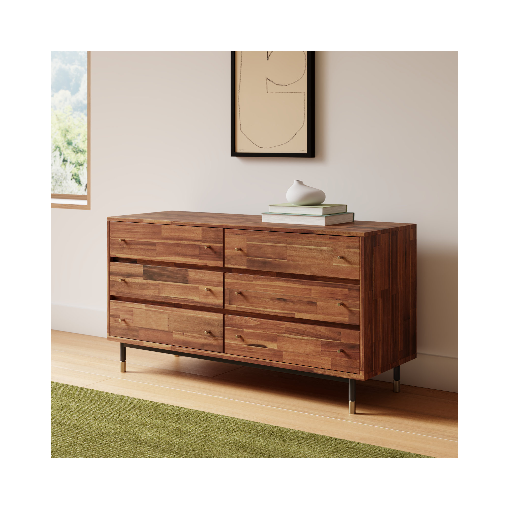 Dakota Solid Wood 6-Drawer Dresser